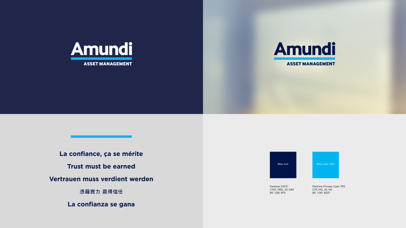 Amundi logo, couleurs et slogan
