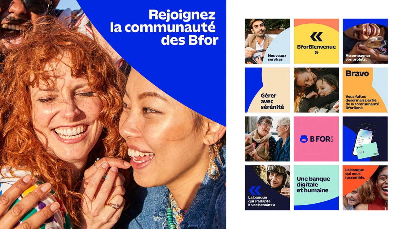 Deux personnes souriantes et plusieurs illustrations pour BFB